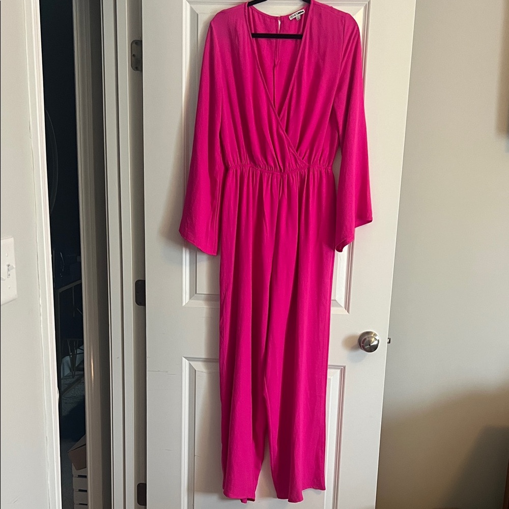 Fashion Nova Fuchsia Wrap Jumpsuit